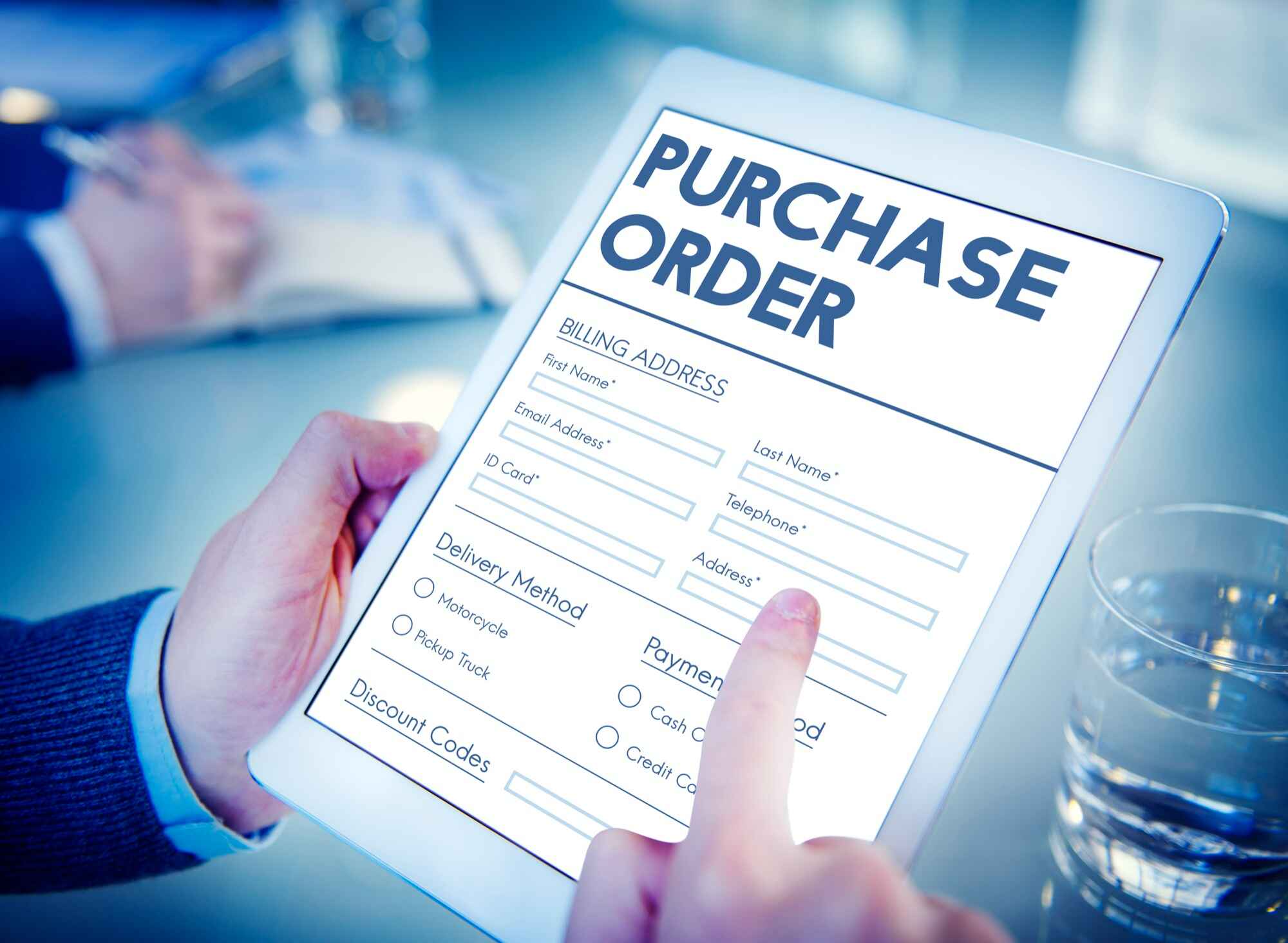 Create purchase order using tablet