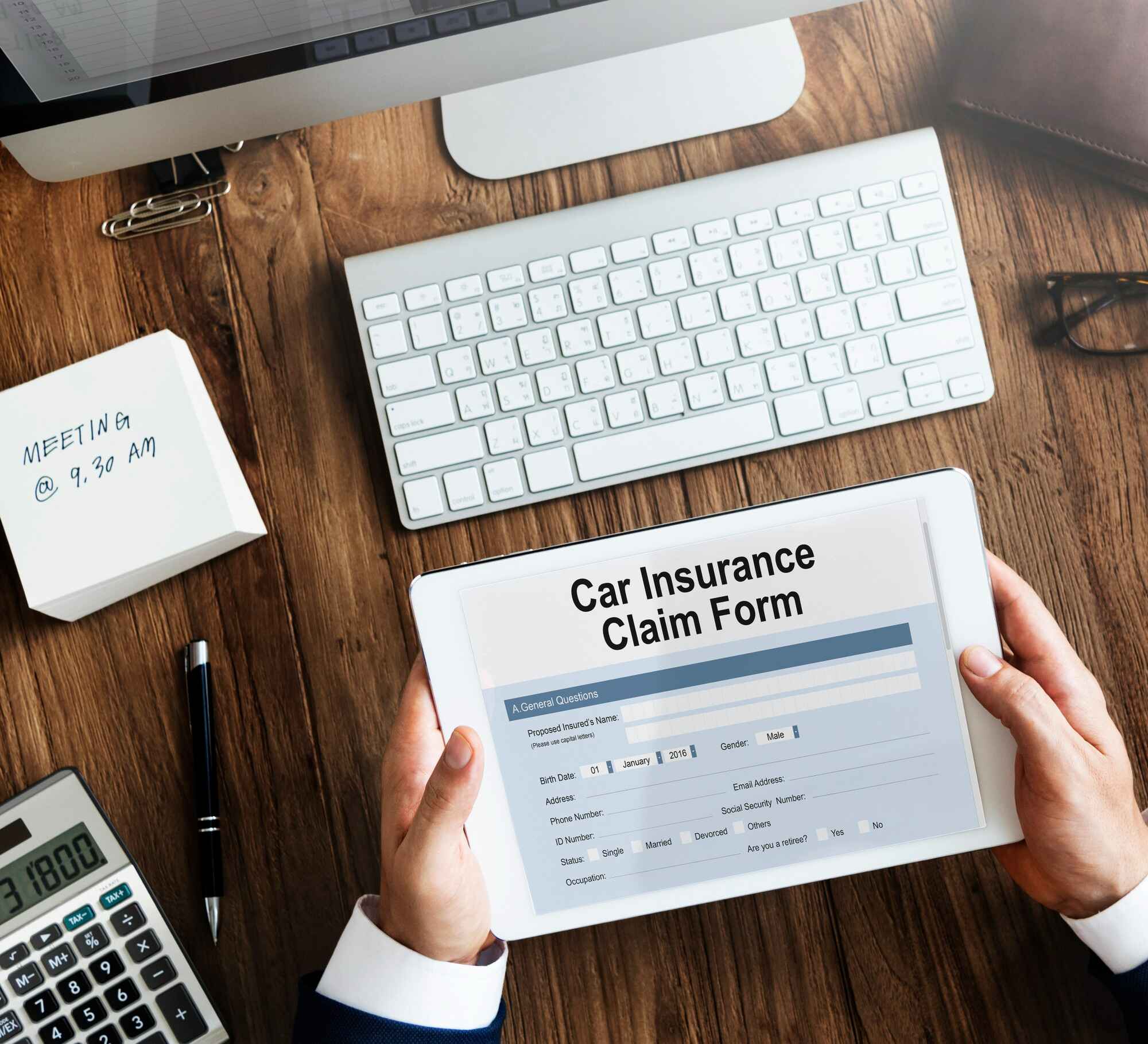 Simplified claims process with insurance software showing step-by-step status updates.